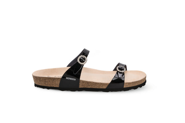 Mephisto Women's Norie Black Patent Leather Sandal