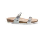 Mephisto Women's Norie Silver Fiori Metallic Leather Sandal
