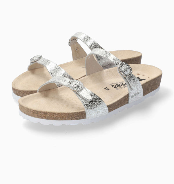 Mephisto Women's Norie Silver Edison Metallic Leather Sandal