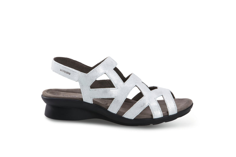 Mephisto Women's Pamela Silver Metallic Leather Sandal