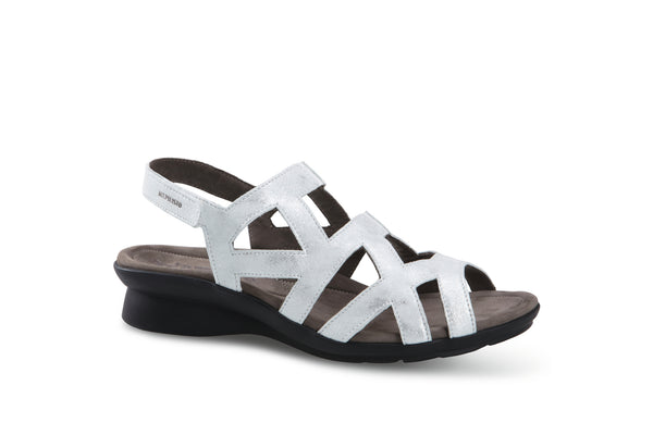 Mephisto Women's Pamela Silver Metallic Leather Sandal