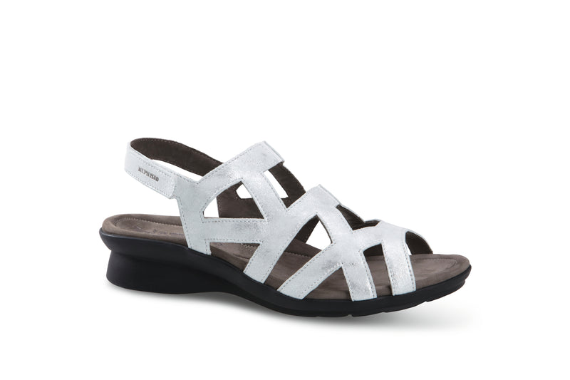 Mephisto Women's Pamela Silver Metallic Leather Sandal