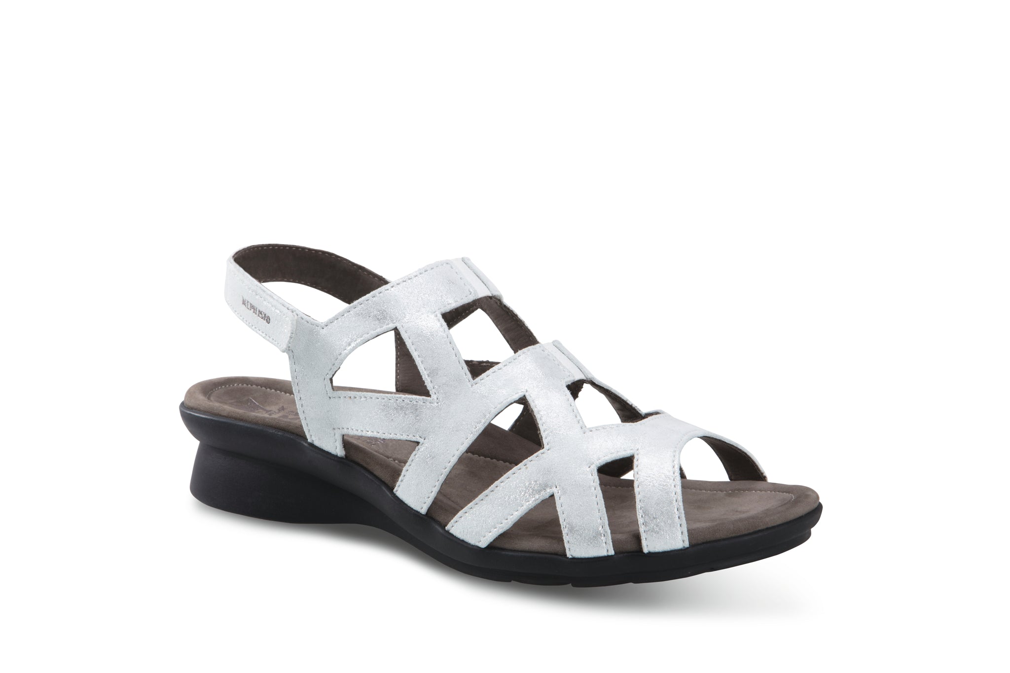 Mephisto Women's Pamela Silver Metallic Leather Sandal