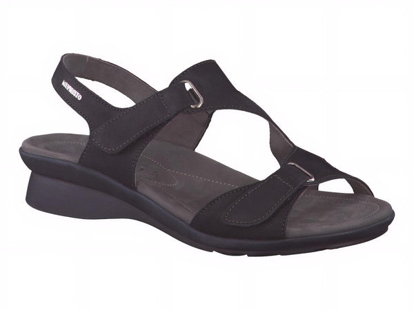 Mephisto Women's Paris Black Nubuck Leather Sandal