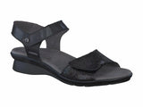 Mephisto Women's Pattie Black Metallic Leather Combo Sandal