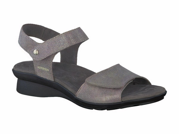 Mephisto Women's Pattie Dark Taupe Metallic Leather Sandal