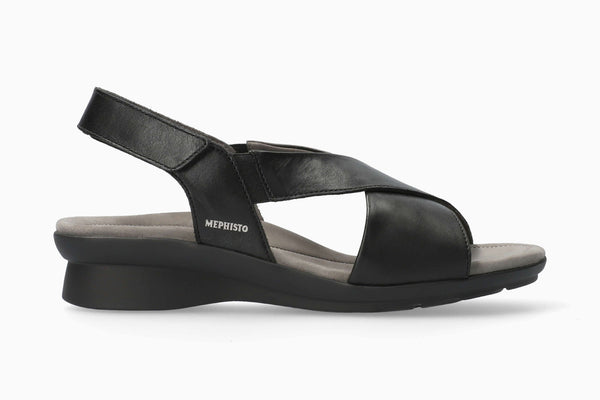 Mephisto Women's Phara Black Smooth Leather Sandal