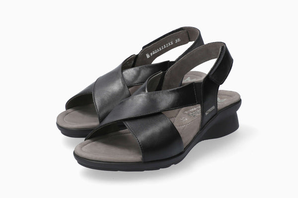 Mephisto Women's Phara Black Smooth Leather Sandal