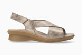 Mephisto Women's Phara Dark Taupe Metallic Leather Sandal