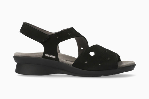 Mephisto Women's Phiby Perf Black Nubuck Sandal