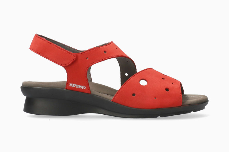 Mephisto Women's Phiby Perf Scarlet Nubuck Sandal
