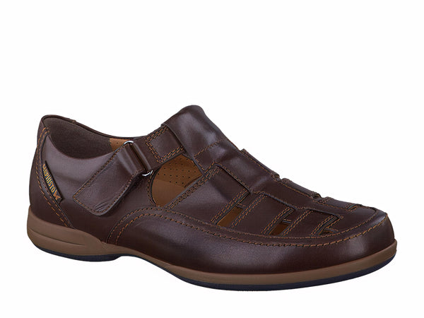 Mephisto Men's Rafael Dark Brown Smooth Leather Sandal