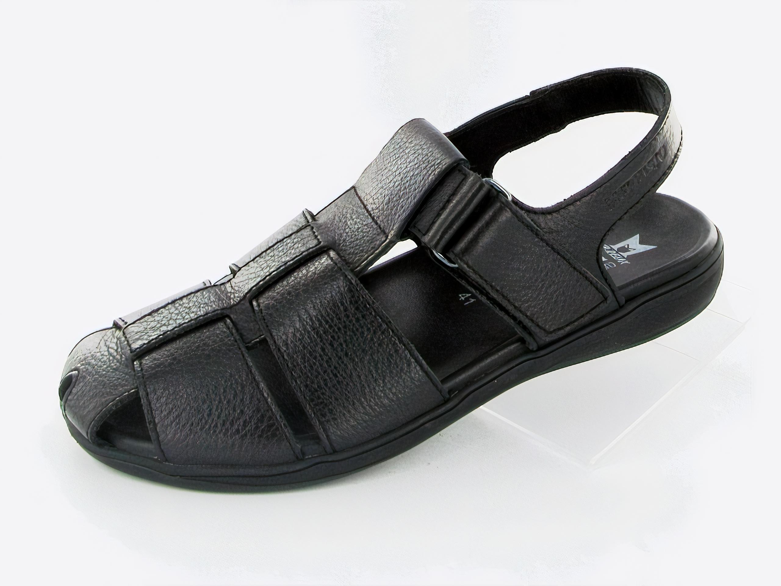 Mephisto Men's Sabino Black Leather Sandal