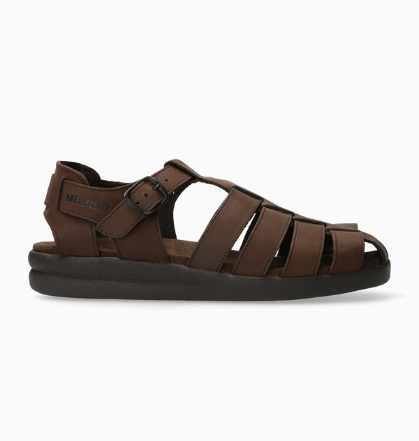 Mephisto Men's Sam Dark Brown Leather Sandal