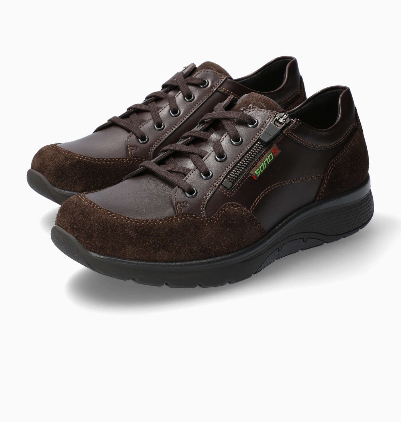 Mephisto Sano Men s Alek Dark Brown Leather and Suede Shoe Shoe Warehouse Naples