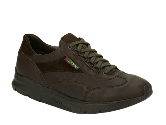 Mephisto Sano Men's Erik Dark Brown Smooth Leather And Suede Shoe