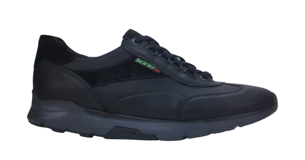 Mephisto Sano Men's Erik Black Smooth Leather And Suede Shoe