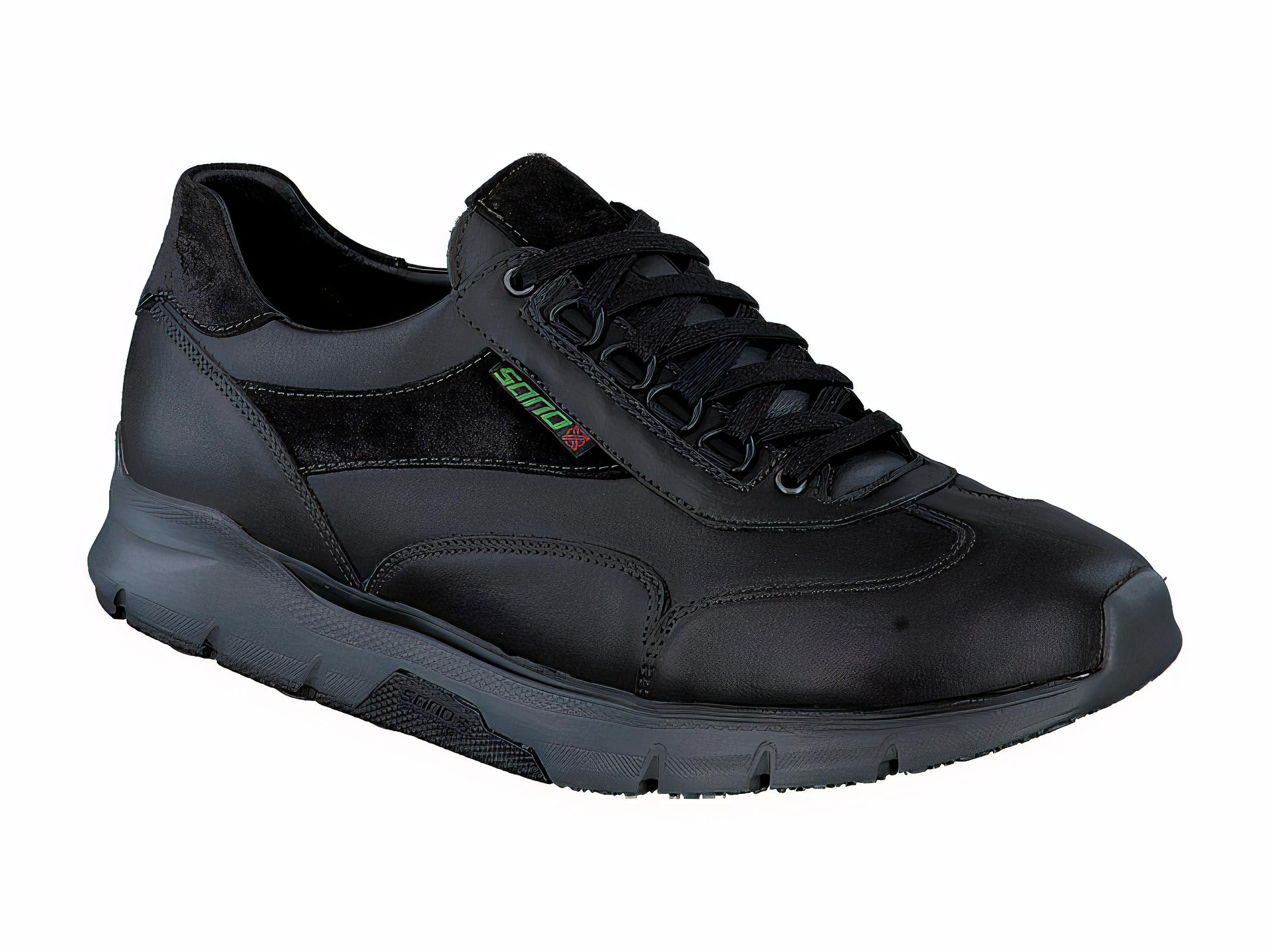 Mephisto Sano Men's Erik Black Smooth Leather And Suede Shoe