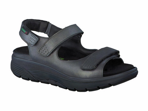 Mephisto Sano Women's Norine Dark Grey Metallic Leather Sandal