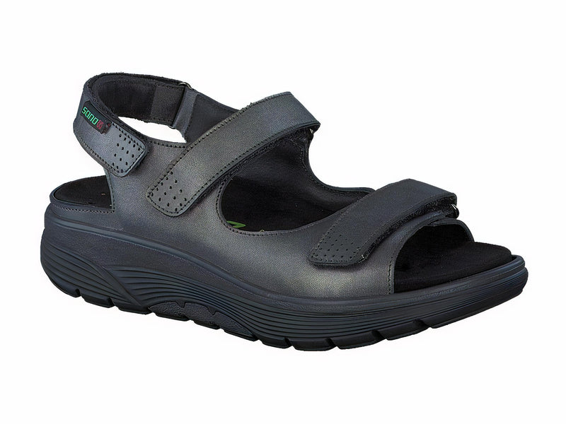Mephisto Sano Women's Norine Dark Grey Metallic Leather Sandal