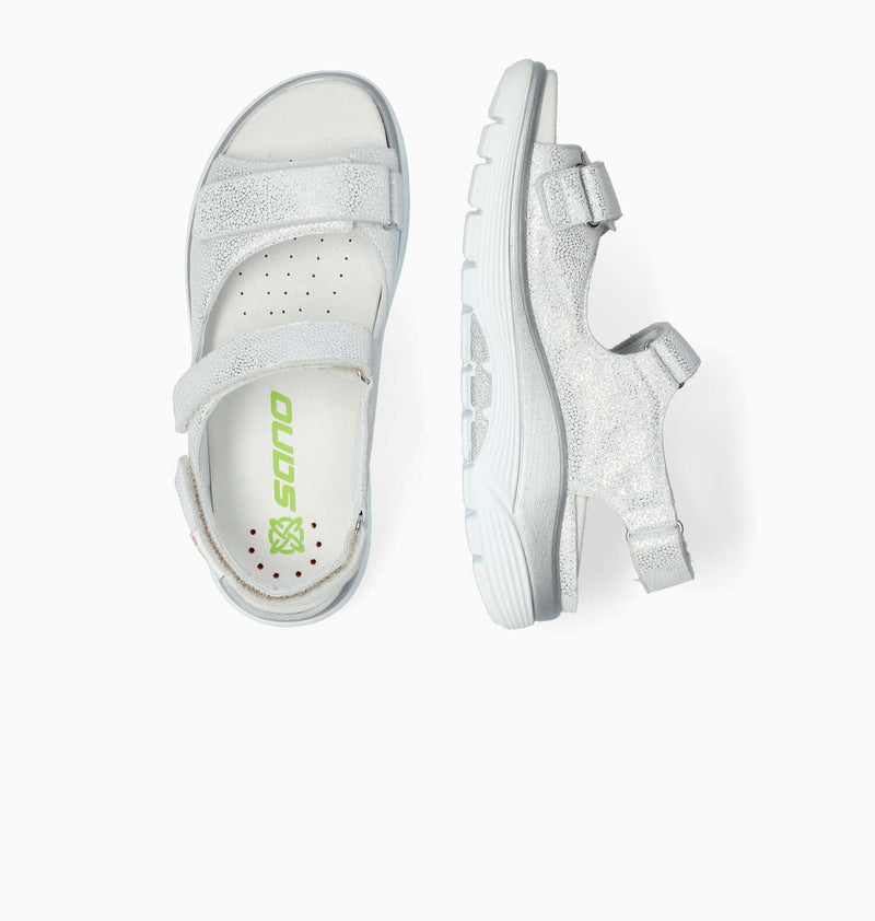 Mephisto Sano Women's Norine Silver Metallic Leather Sandal