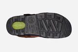 Mephisto Men's Shark Chestnut Waxy and Tan Grain Leather Sandal