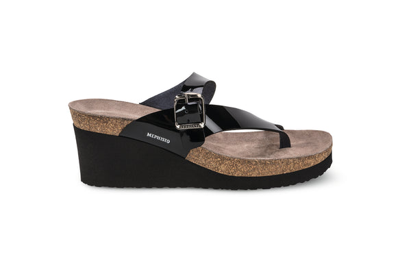 Mephisto Women's Tyfanie Black Patent Leather Wedge