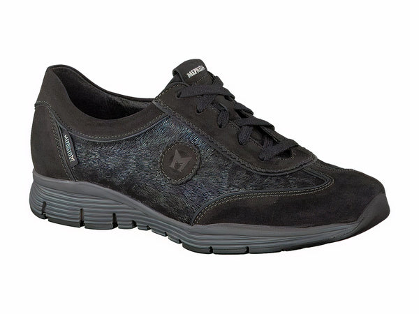 Mephisto Women's Yael Black Nubuck And Metallic Leather Shoe