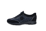 Mephisto Women's Yael Blue Nubuck And Metallic Leather Shoe