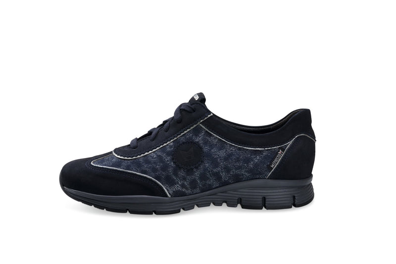 Mephisto Women's Yael Blue Nubuck And Metallic Leather Shoe