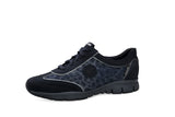 Mephisto Women's Yael Blue Nubuck And Metallic Leather Shoe