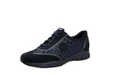 Mephisto Women's Yael Blue Nubuck And Metallic Leather Shoe