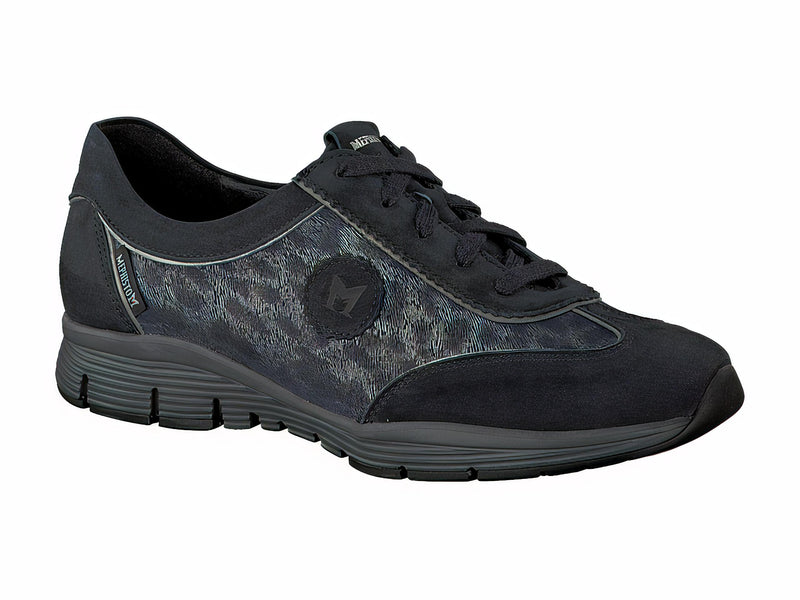 Mephisto Women's Yael Blue Nubuck And Metallic Leather Shoe