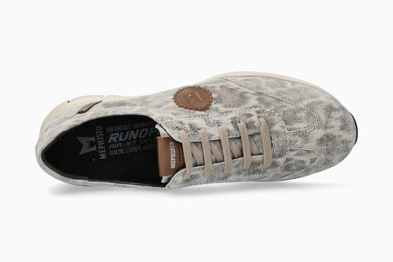 Mephisto Women's Yael Grey Savannah Printed Leather Shoe