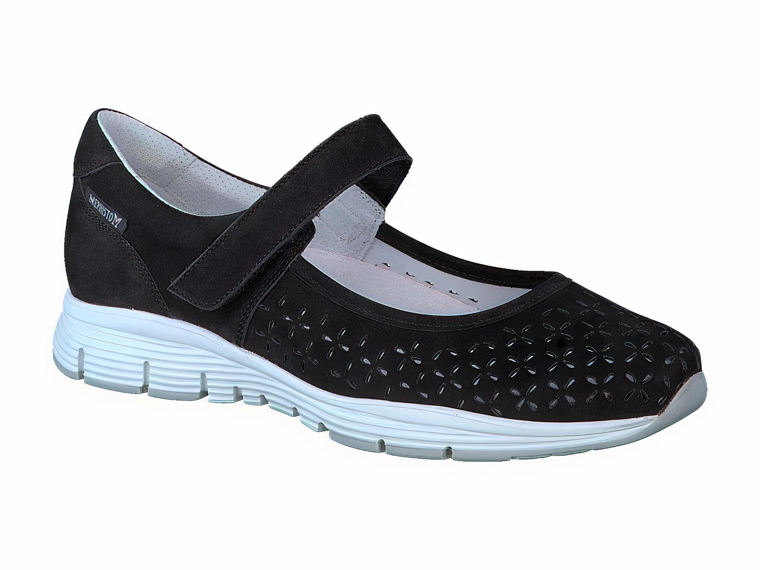 Mephisto Women's Yelina Perf Black Nubuck Mary Jane Shoe
