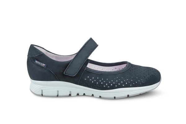 Mephisto Women's Yelina Perf Navy Nubuck Mary Jane Shoe