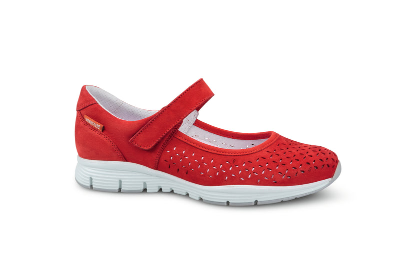 Mephisto Women's Yelina Perf Scarlet Nubuck Mary Jane Shoe