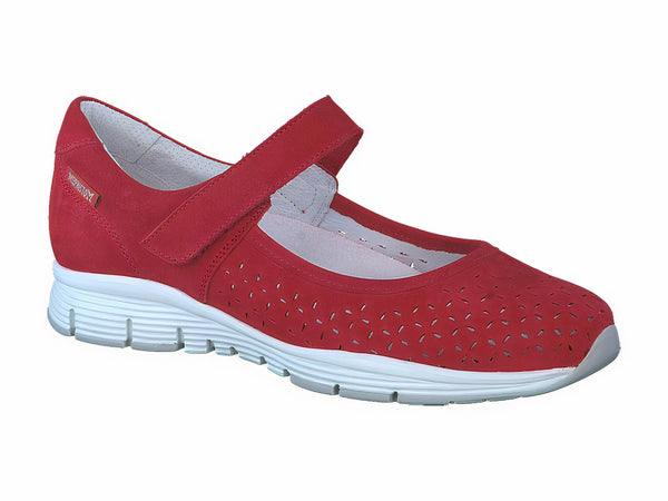 Mephisto Women's Yelina Perf Scarlet Nubuck Mary Jane Shoe