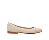 Taryn Rose Women's Adrianna Biscotto Linen Patent Combo Flat