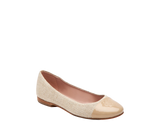 Taryn Rose Women's Adrianna Biscotto Linen Patent Combo Flat