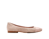 Taryn Rose Women's Adrianna Powder Linen Patent Combo Flat