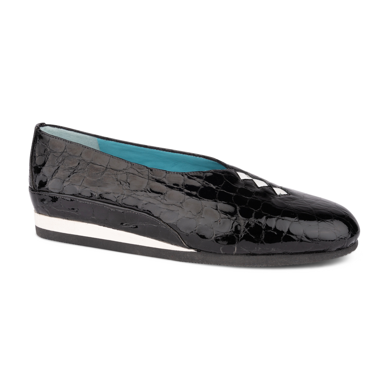 Thierry Rabotin Grace Black Crocodile White Elastic Combo. 